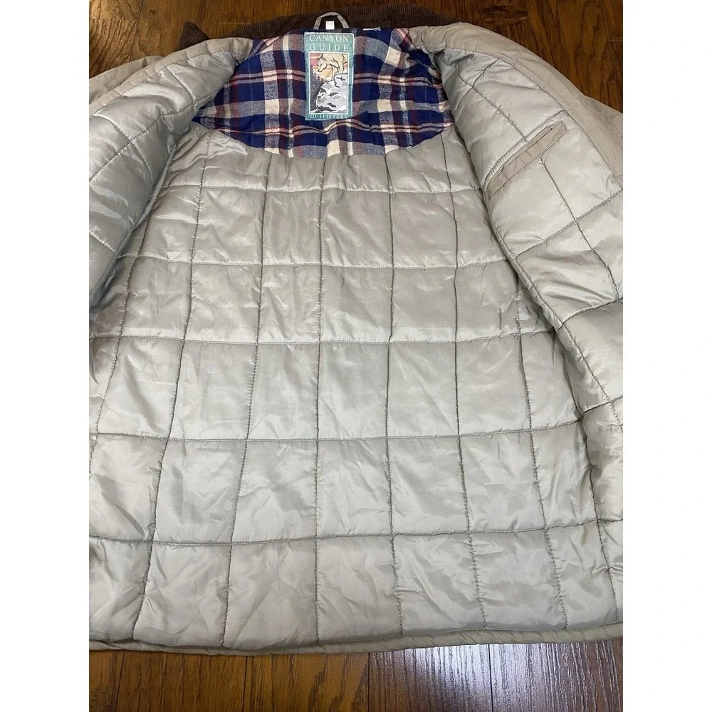 Canyon Guide Outfitters Mens Tan Flannel‎ Lined Field Jacket Barn Coat Size L